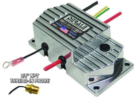 Derale High Amperage Adjustable Single Fan Controller, Max 35 Amps
3/8" NPT Thread-In Probe Design