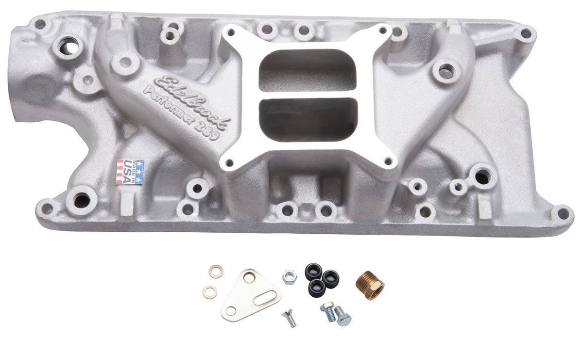 Performer Intake Manifold  Ford 289-302W, Idle - 5500 rpm, Dual Plane, non-EGR