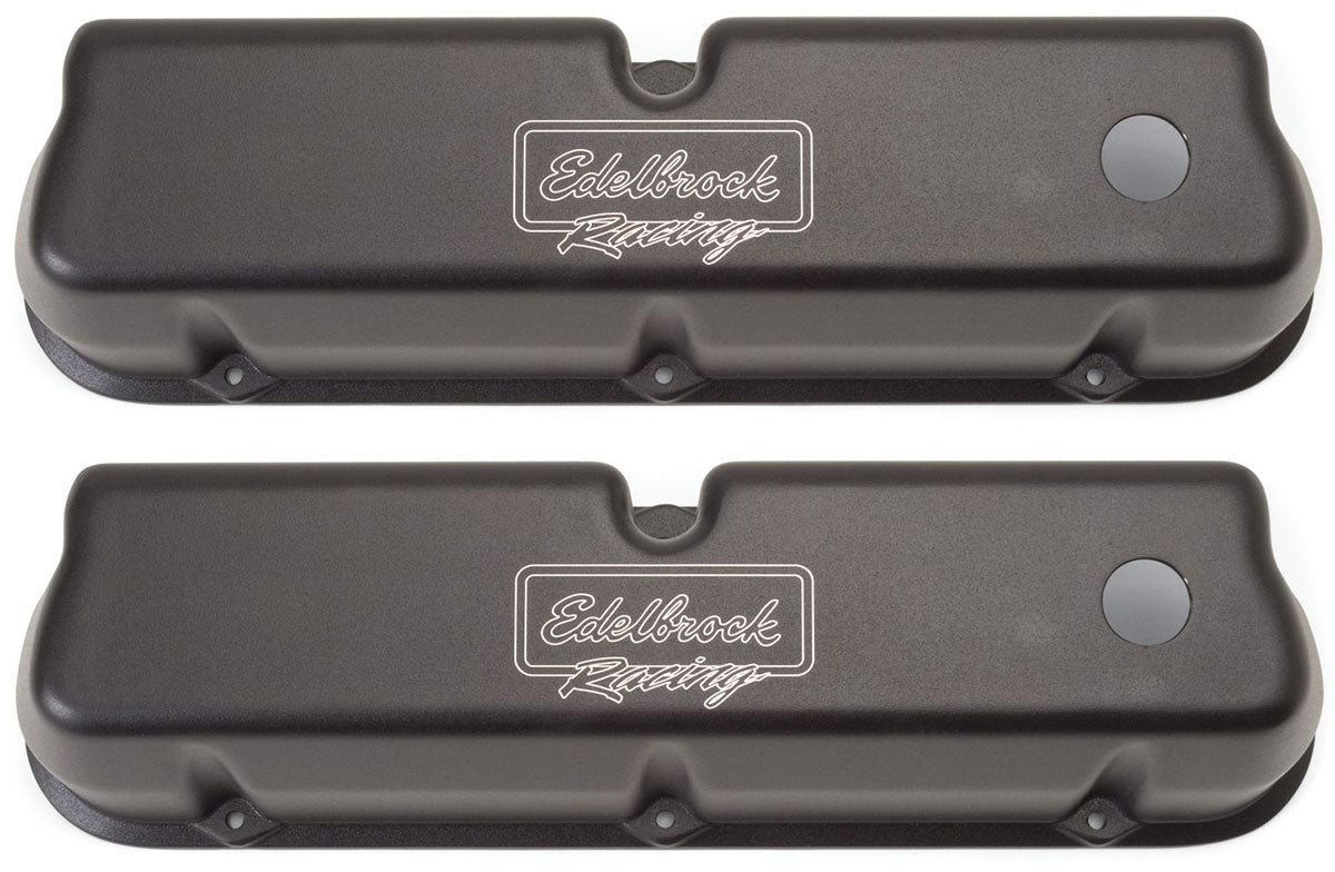 Victor Series Valve Covers - Black Finish
Ford 289-302-351W, tall profile, 3.88" Intake side/ 3.88" Exh side overall ht.