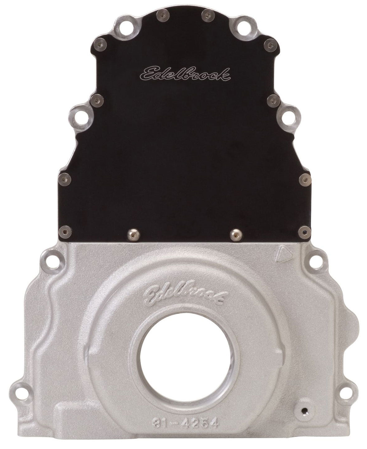 Two-Piece Aluminium Timing Cover  GM/Chev LS series, With Rear Mounted Cam Sensor (LS1 and early model trucks)