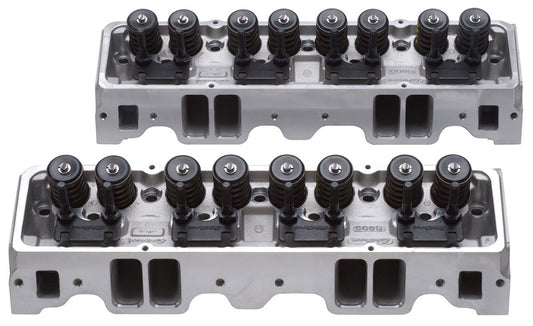 E-210 Cylinder Heads - Pair - Complete
SB Chevy, 64cc chambers, springs for hydraulic flat tappet & roller cams