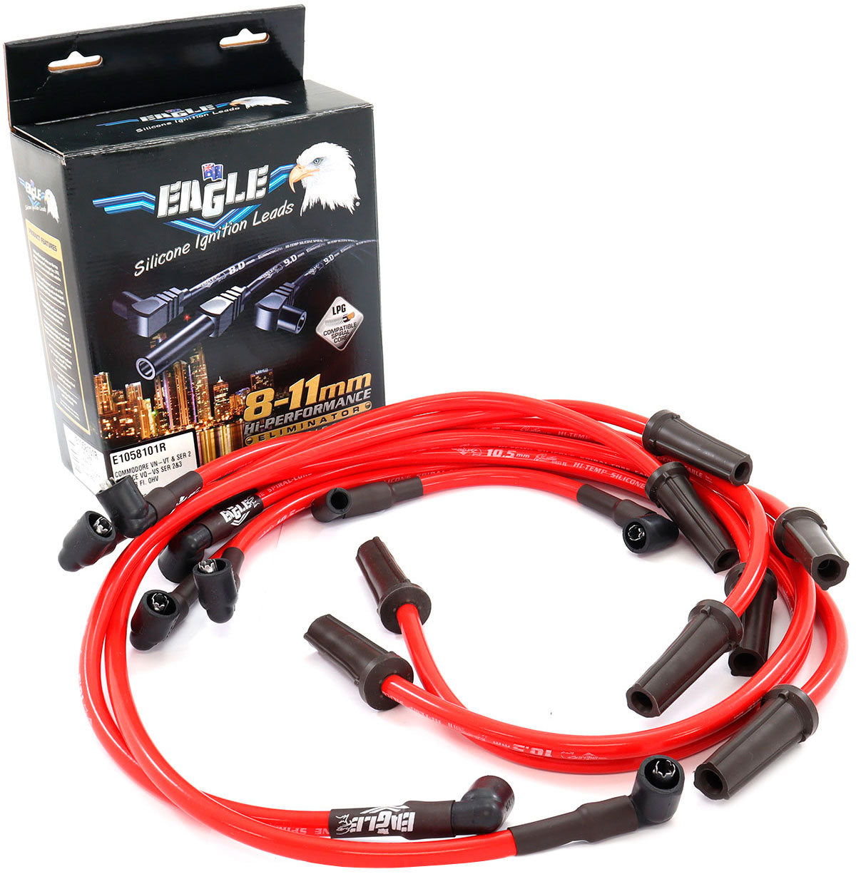 10.5mm Eliminator Series II Lead Set - Red
Suit V8 Commodore VN-VT, VQ-VS Series II & III