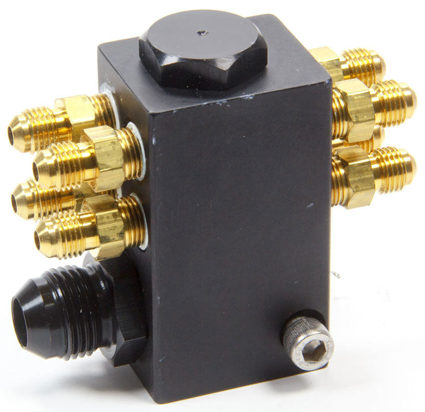 Hat or Top Port Distribution Block  With -8AN Inlet Fitting Suit 8 Port Nozzles