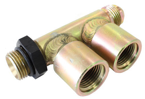 Double Hi-Speed Tee Fitting
-8AN Inlet& Outlet With Dual Inline -8ANOn One Side