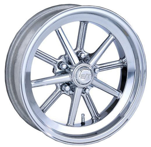 1 Piece E-T Gasser Polished Rim
10 Spoke, 15" x 6" x 3-3/4" BS With 5 x 4.5" BC