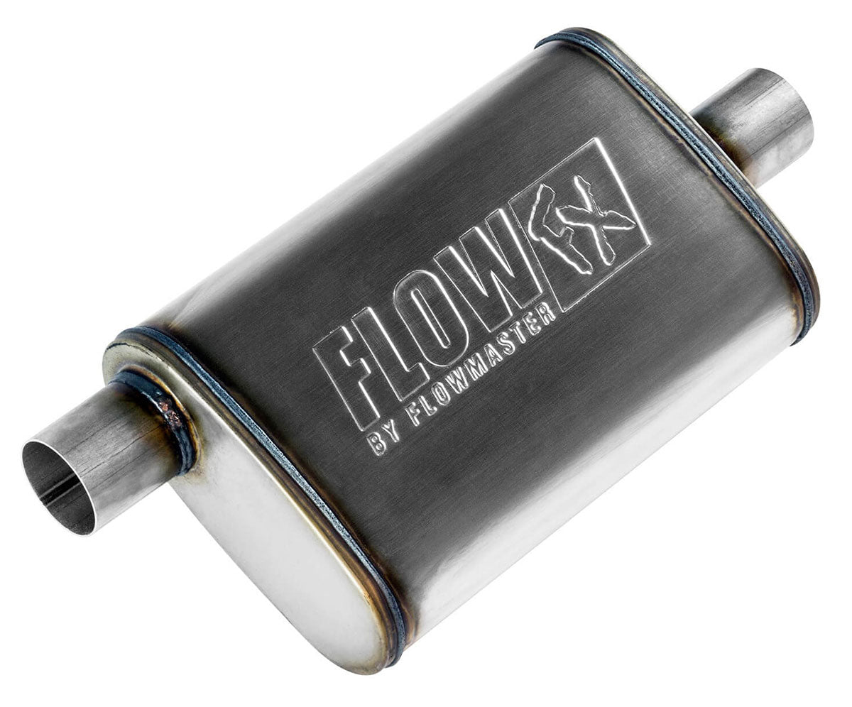 FlowFX Muffler
2-1/4" Offset Inlet / 2-1/4" Center Outlet