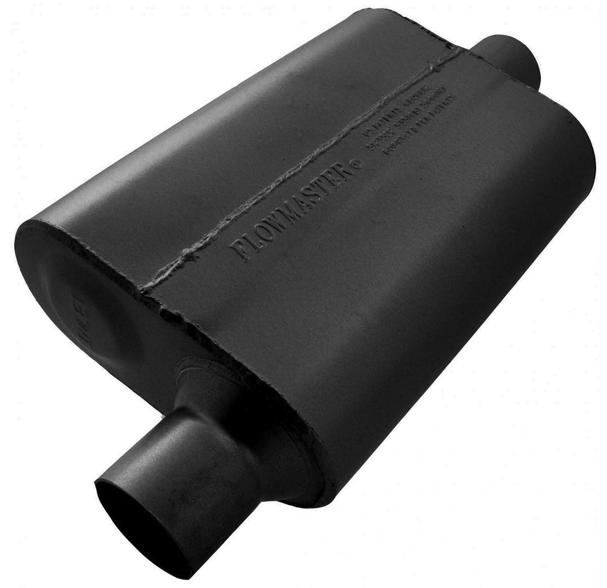 40 Series Delta Flow Muffler
2.5" Offset Inlet / Center Outlet