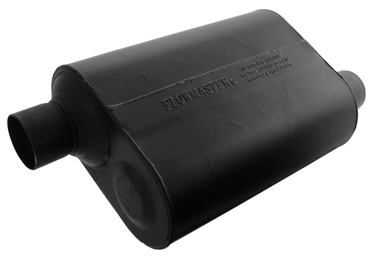 Super 40 Series Delta Flow Muffler
2.5" Offset Inlet / Offset Outlet