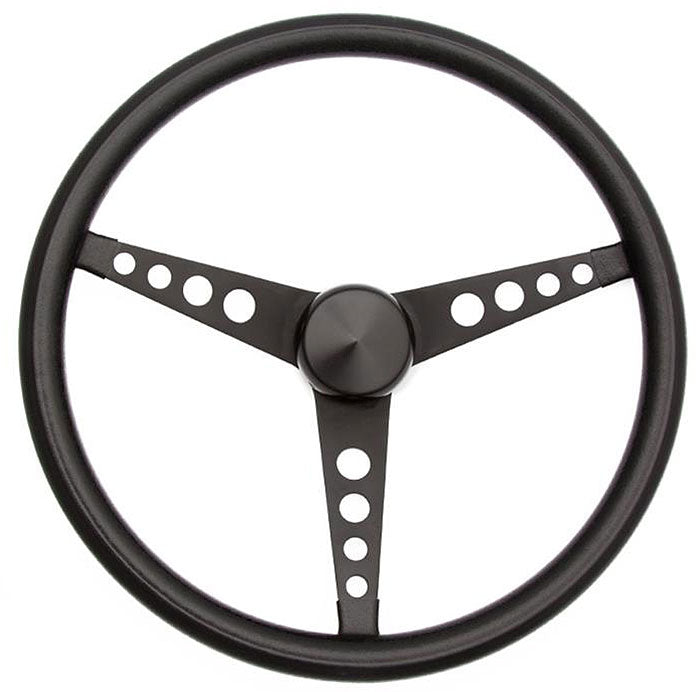 15" Classic Vinyl Steering Wheel
Black 3-Spoke, Black Gloss Vinyl Grip. 3-1/2" Dish