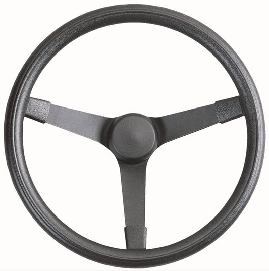 14-3/4" Nascar Style Steering Wheel
Black 3 Spoke, Black Foam Grip. 4" Dish