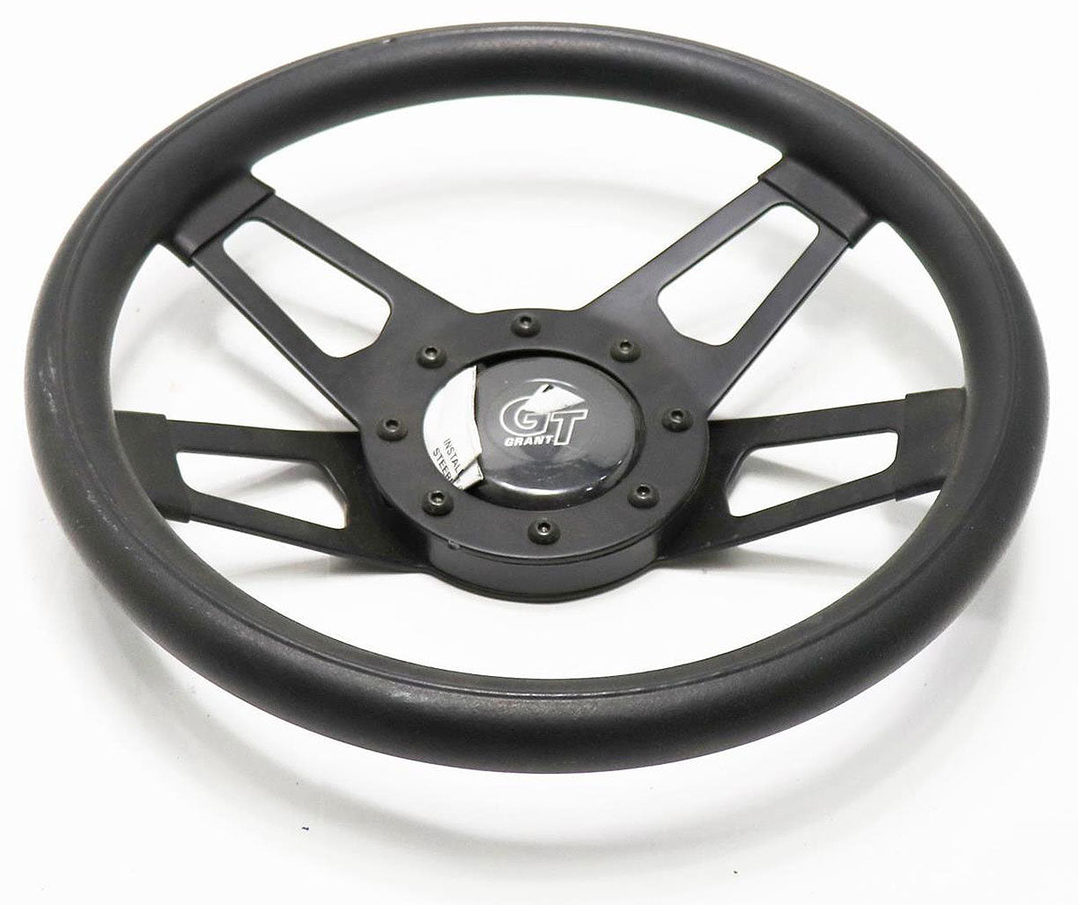 13-3/4" Challenger Steering Wheel
Black 4 Spoke, Black Foam Cushion Grip 2-1/4" Dish