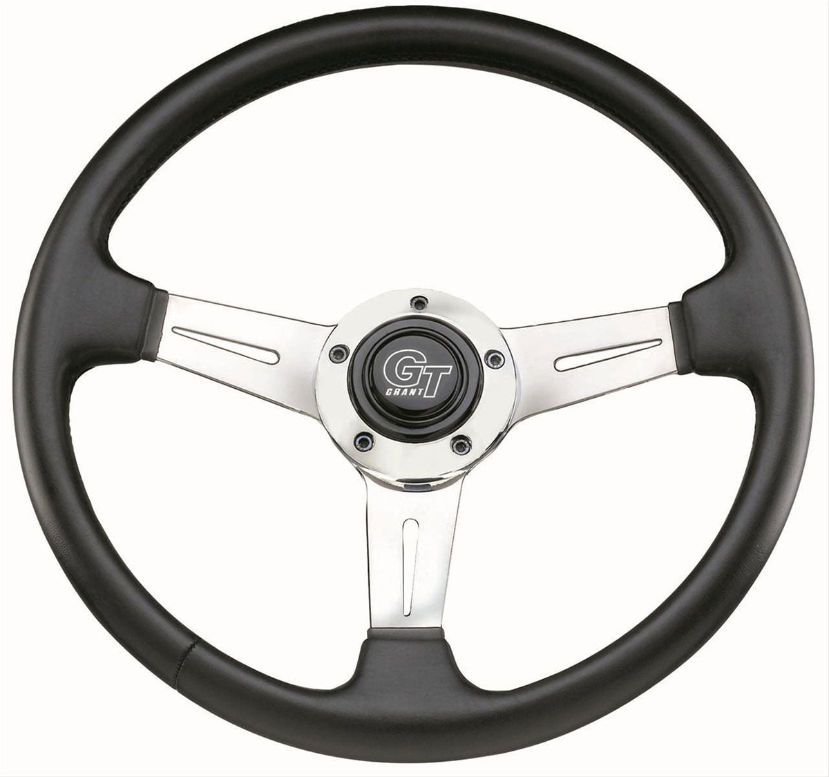 14" Elite GT Steering Wheel
Polished Alloy 3 Spoke, Hand Stitched Leather Grip. 3-3/4" Dish