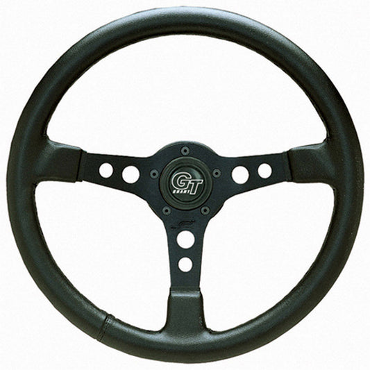 14" Formula GT Steering Wheel
Black 3 Spoke, Black Leather Grip. 3-1/2" Dish