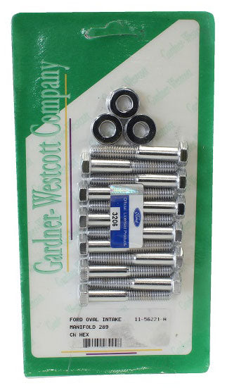 Chrome Hex Intake Manifold Bolt Set
Suit SB Ford 289-302 Windsor With Ford Oval Logo