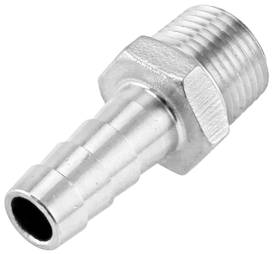 Hose Fitting Brass Chrome 1/4" Barb x 1/8" NPT