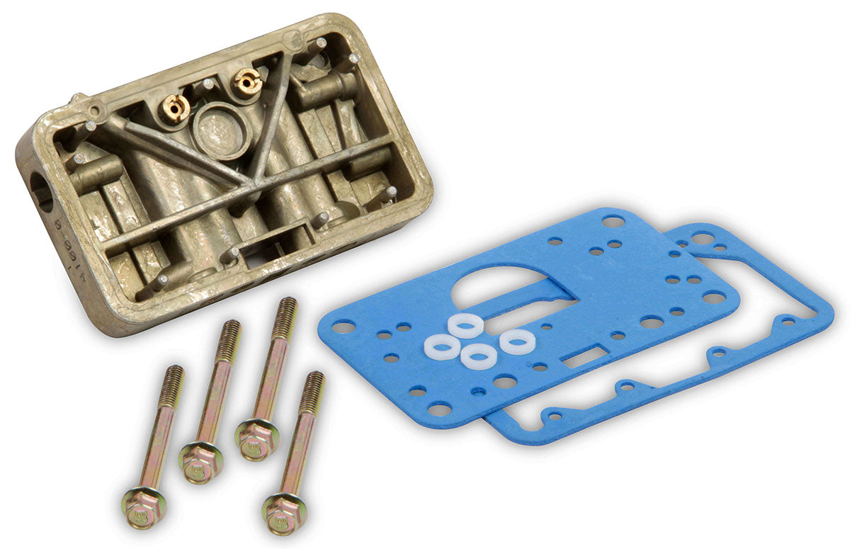 Holley Metering Block Conversion Kit
Designed for 4160 carburettors with center hung float bowls only