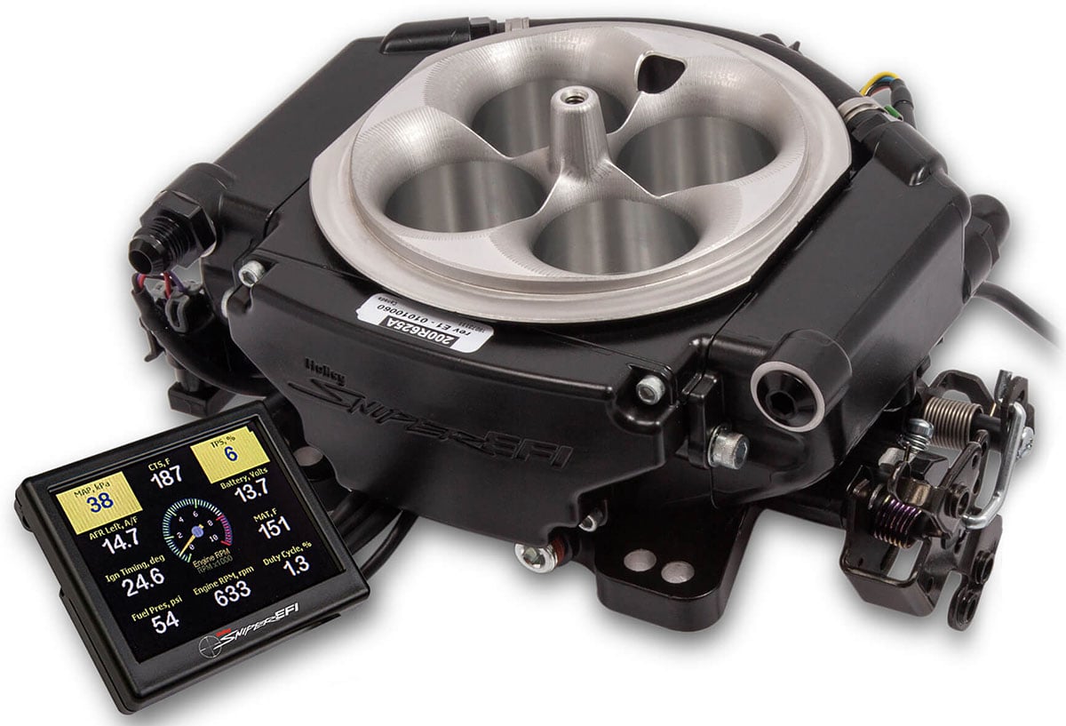 Sniper EFI XFLow 4BBL Self Tuning System - Black Ceramic
900 cfm 4 Injector Throttle Body, 800 HP N/A