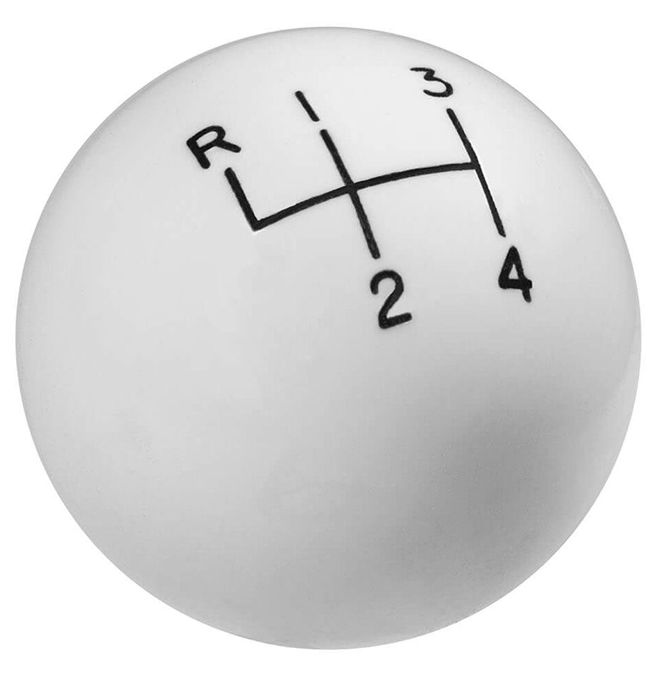 Classic Shifter Knob
4 Speed, White High Gloss, 3/8"-24 Thread Size