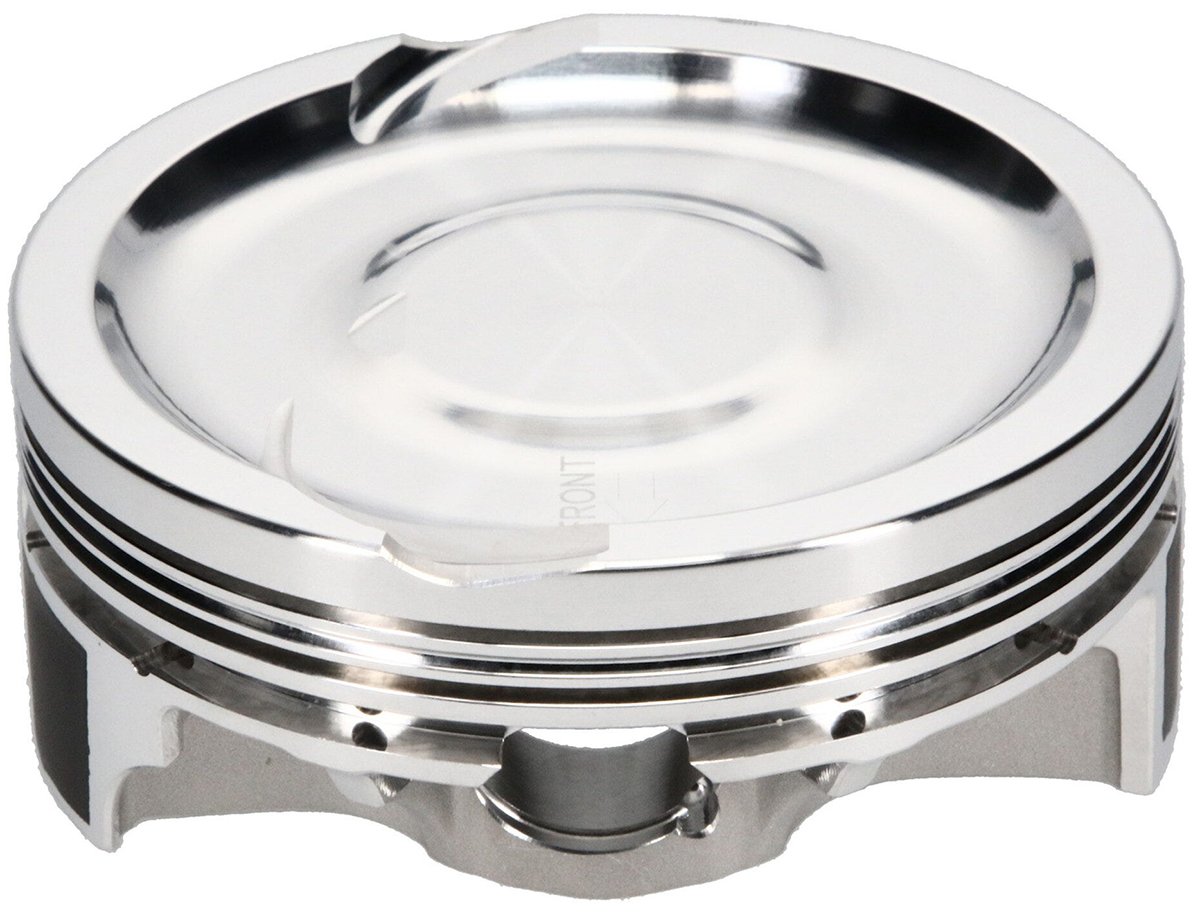 LS2 Asymmetrical FSR Dish Top Forged Piston
4.010" bore, 4.000" stroke, 6.125" rod length, -26.6cc dome volume