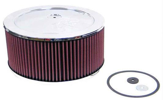 K&N Chrome Custom Air Cleaner Assembly 11 x 5"
Fits Neck Size 5-1/8" (130 mm) - KN60-1200