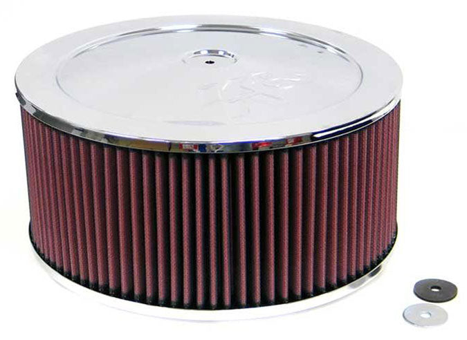 K&N Chrome Custom Air Cleaner Assembly 11 x 6"
Fits Neck Size 5-1/8" (130 mm) - KN60-1210