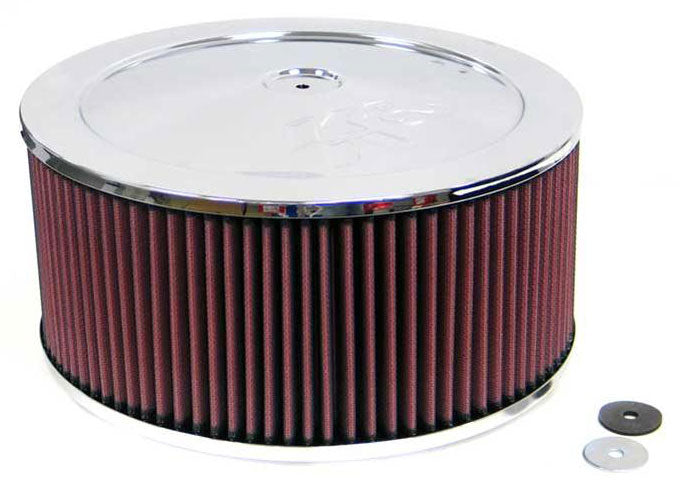 K&N Chrome Custom Air Cleaner Assembly 11 x 6"
Fits Neck Size 7-5/16" (186 mm) - KN60-1250