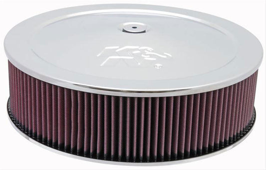 K&N Chrome Custom Air Cleaner Assembly 14 x 4"
Fits Neck Size 5-1/8" (130 mm) - KN60-1260