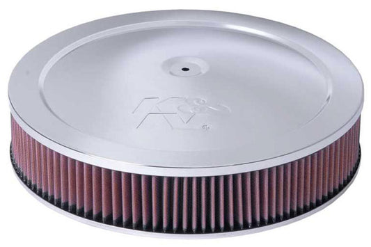 K&N Chrome Custom Air Cleaner Assembly 14 x 3"
Fits Neck Size 5-1/8" (130 mm) - KN60-1264