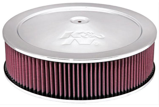 K&N Chrome Custom Air Cleaner Assembly 14 x 4"
Fits Neck Size 5-1/8 in (130 mm) - KN60-1290