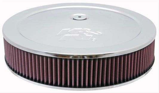 K&N Chrome Custom Air Cleaner Assembly 14 x 3"
Fits Neck Size 5-1/8 in (130 mm) With 7/8" Drop Base - KN60-1430