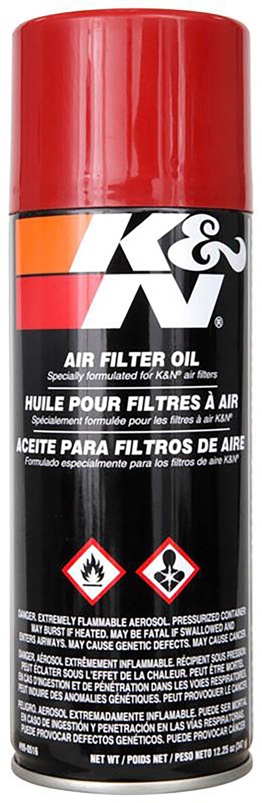 K&N Air Filter Oil
12-oz. (354ml) aerosol can - Red -