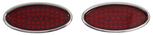 XL Oval LED Tail lights (Pair) - Chromed Billet Aluminium
3"H x 6-1/2"L