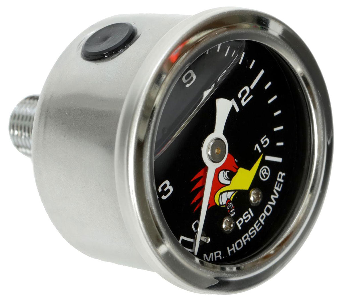 Clay Smith Fuel Pressure Gauge
Black Face 0-15psi, 1-1/2" O.D Liquid Filled