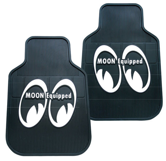 Rubber Floor Mats Black With White Moon Equipped Logo