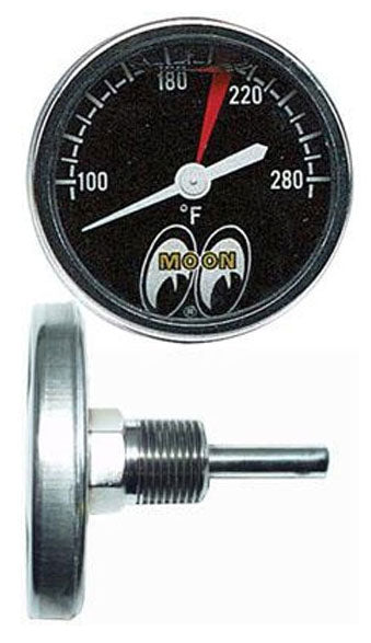 2-1/4" Water Temp Gauge 100-280° F
Black Face, Liquid Filled, Direct Mount