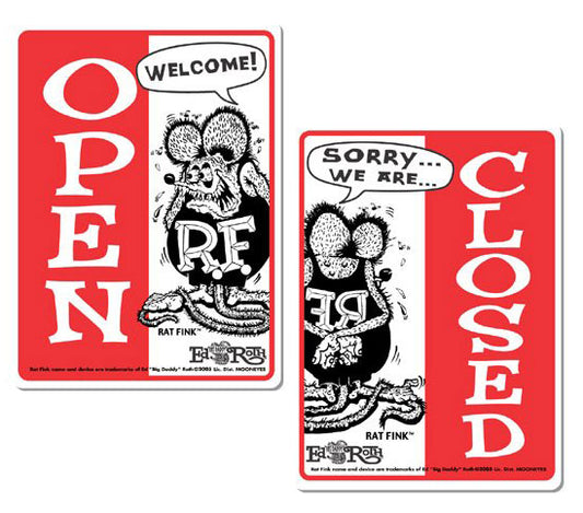 Open/Closed Door Sign
2 Sided With Rat Fink (Vertical)