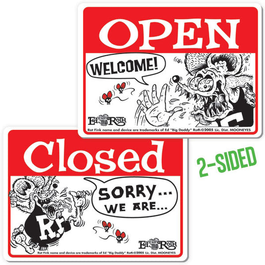 Open/Closed Door Sign
2 Sided With Rat Fink