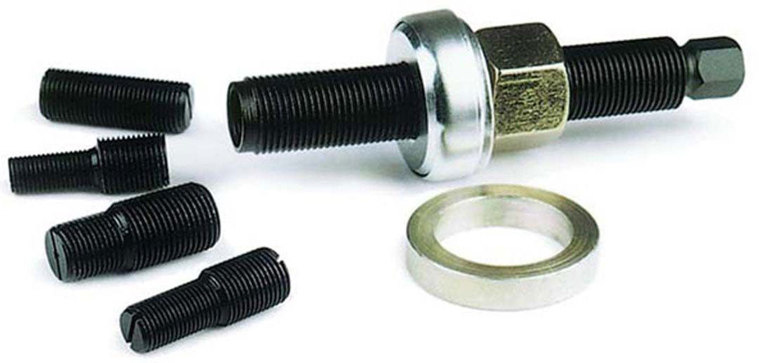 Universal Harmonic Balancer Installation Tool
Includes Screw-in Inserts For 7/16", 1/2", 5/8" & 3/4" Threaded Openings