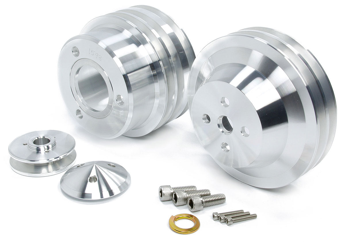 March Performance 3-Groove V-Belt Pulley Set
Billet Aluminium, Suit Ford 289-351W 1965-69