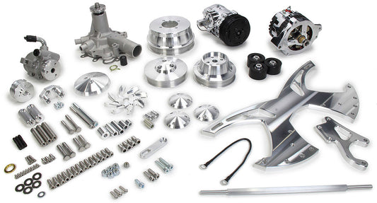 March Performance "Style Track" Serpentine Drive Kit
Billet Aluminium, Suit Ford 302-351C with Power Steering and A/C