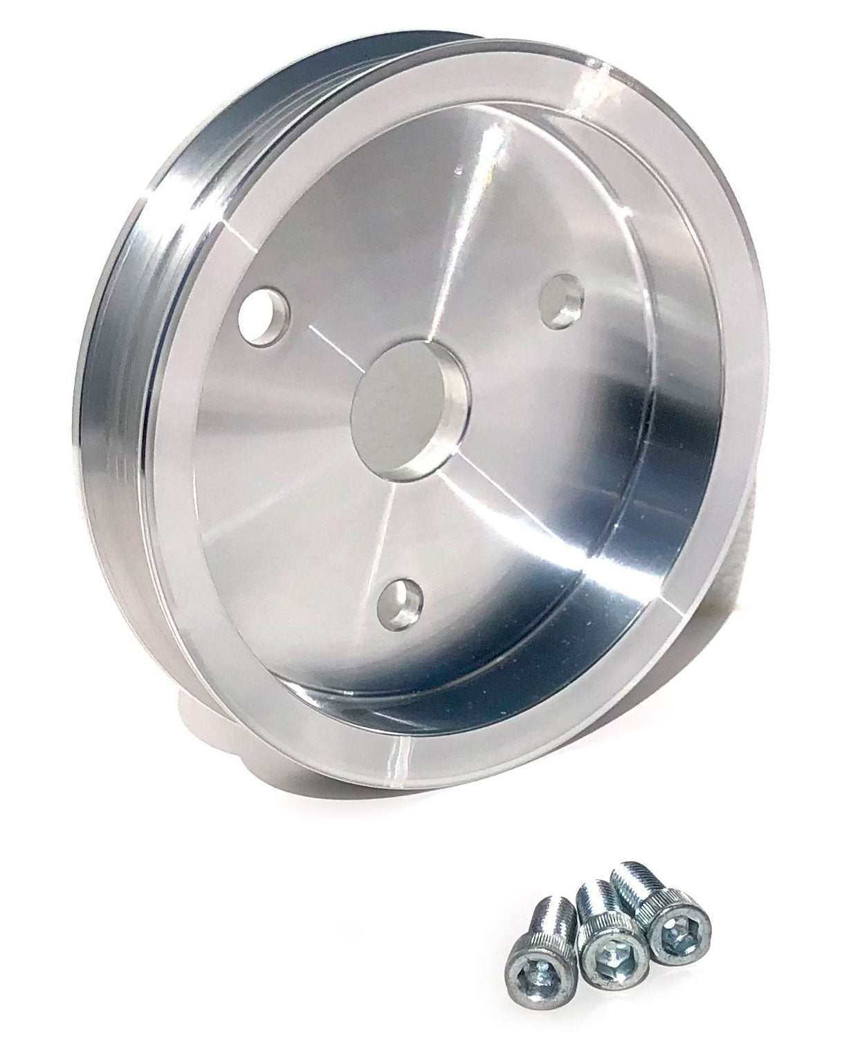 March Performance 6-Groove Serpentine Crank Pulley
Billet Aluminium, Suit SB Chev With Short Water Pump