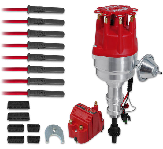 Ford 289-302W Ready to Run Ignition Kit  Pro-Billet Distributor, Blaster SS Coil, 8.5mm Ignition Lead Set & Separator