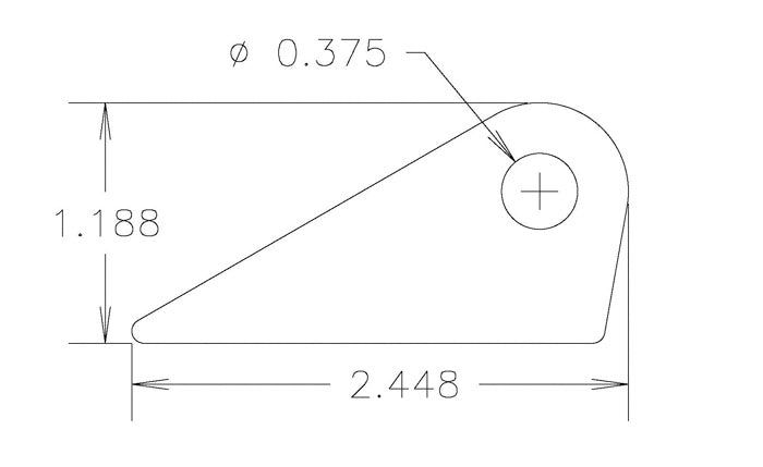 Straight Flat Tabs with 3/8" Hole, 3/4" Height, .187"
Pack of 20