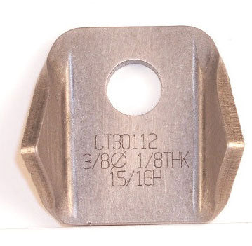 Weld-On Bent Tab 4130 Steel
Suit Flat Surface (30° Bend) With 3/8" Hole (Qty: 20)