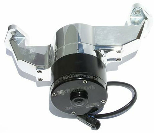 Small Block Chev Electric Water Pump, Polished Finish 35GPM, standard motor