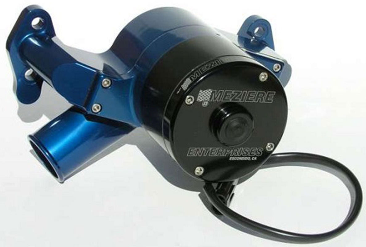 Electric Water Pump, Fits Small Block Chev, High Flow Style, Blue Finish 55GPM, Standard Motor