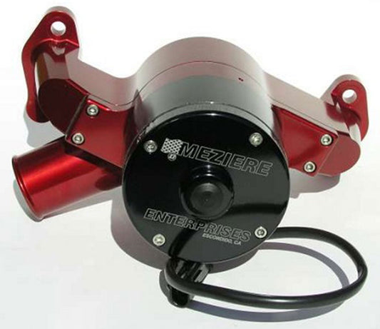 Electric Water Pump, Fits Small Block Chev, High Flow Style, Red Finish 55GPM, Standard Motor