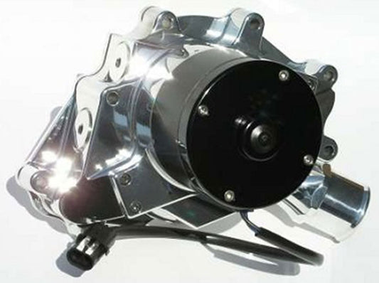 Electric Water Pump, Fits Ford Windsor / 5.0, High Flow Style, Polished Finish 55GPM, Standard Motor