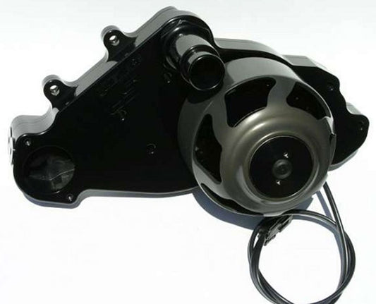 Electric Water Pump, Fits GM LS1 To LS8, High Flow Idler Style, Black Finish 55GPM, Standard Motor