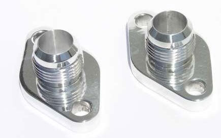 Block Adapters For Remote Pump System, Fits Small Block Chev
-12AN, Polished Finish